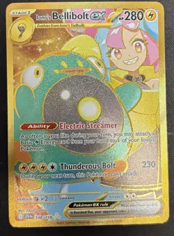 Pokemon TCG Ionos Bellibolt ex 188/159 Journey Together Gold Hyper Rare Card NM - Image 1