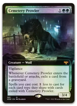 Cemetery Prowler (Extended Art) #385 (Foil) (NM) Crimson Vow VOW Magic MTG - Image 1