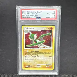 Pokemon Gallade Holo Rare 6/132 Diamond Pearl Secret Wonders PSA 8 NM - Image 1