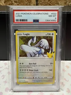 2021 POKEMON CELEBRATIONS #022 LUGIA PSA 8 - Image 1