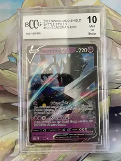 Pokemon SWSH Battle Styles 63 Necrozma V Ultra Rare Beckett's BCCG 10 MINT - Image 1
