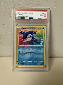 Pokemon TCG Shining Fates Kyogre 021/072 Amazing Rare PSA 10 GEM MINT - Image 1