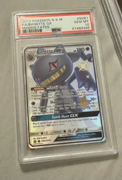 Pokemon TCG Banette GX SV61/SV94 Hidden Fates Shiny Vault Holo Card PSA 10 - Image 1