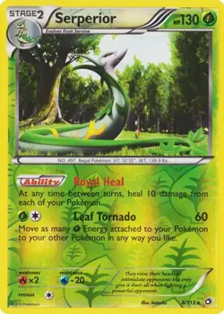 Serperior 8/113 Reverse Holo Legendary Treasures Pokemon Card LP - Image 1