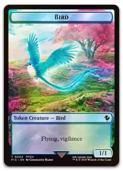 Bird // Hero (0028) Double-Sided Token (Surge Foil) #4 // 28 NM Final Fantasy - Image 1