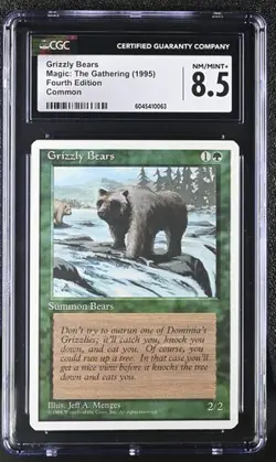MTG Magic The Gathering English Grizzly Bears 1995 Fourth Edition CGC 8.5 - Image 1