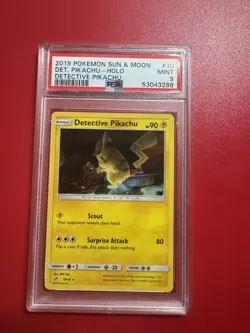 Detective Pikachu 10/18 Detective Pikachu Holo - 2019 Pokemon Sun & Moon - PSA 9 - Image 1