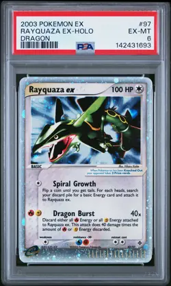 2003 POKEMON EX DRAGON #97 RAYQUAZA EX-HOLO PSA 6 - Image 1