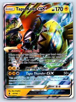 Pokemon TCG Guardians Rising 47/145 Tapu Koko GX NM - Image 1