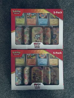Pokemon TCG Scarlet & Violet 151 Mini Tins 5-Pack Costco Bundle Compete Set of 2 - Image 1