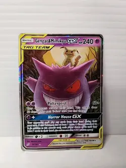 Gengar & Mimikyu GX 53/181 Sm-Team Up MP USED RARE POKEMON - Image 2