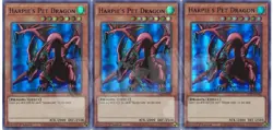 Yugioh - Harpie's Pet Dragon x 3 - 1st Edition Ultra Rare Colors NM - Free Holo - Image 1