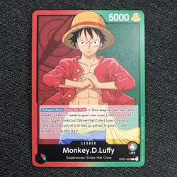One Piece OP01-003 (Monkey D Luffy) English LEADER Card RARE EN Romance Dawn CCG - Image 1