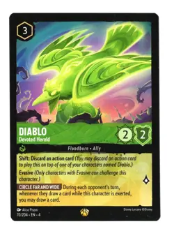 Disney Lorcana - #70 Diablo - Devoted Herald - Ursula's Return - Legendary - Image 1