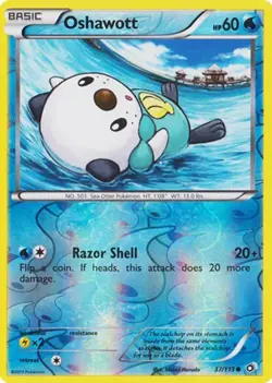 Oshawott 37/113 Reverse Holo Legendary Treasures Pokemon Card LP - Image 1