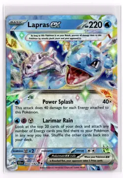 Pokemon Card Lapras ex - 32/142 Double Rare SV07: Stellar Crown - Image 1