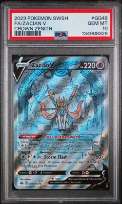 Pokemon Crown Zenith GG48/GG70 Zacian V Full Art PSA 10 Gem Mint - Image 1