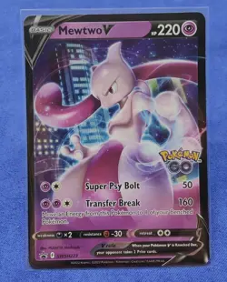 Pokemon TCG - Mewtwo V SWSH223 - Black Star Promo Pokemon Go Stamped Holo - Image 1