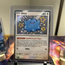 Pokemon TCG Ditto 201/091 Paldean Fates Shiny Ultra Rare Holo Card NM Condition - Image 1