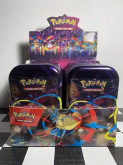 Pokemon TCG Mega Evolution Mini Tin Display 10 Tins Factory Sealed Full Set - Image 1
