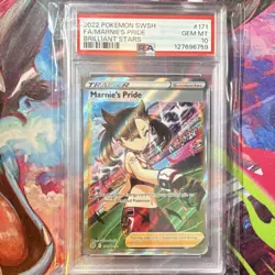 Pokemon Marnie's Pride Swsh09 Brilliant Stars 171/172 Full Art Holo PSA 10 - Image 1