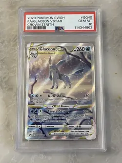 Pokemon Glaceon VSTAR Crown Zenith Galarian Gallery Full Art #GG40 PSA 10 - Image 1