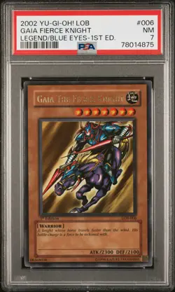 Gaia The Fierce Knight LOB-006 WAVY Ultra Rare 1st Edition Yugioh PSA 7 *875 - Image 1