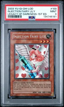 Injection Fairy Lily LOD-100 1st Edition Secret Rare Yugioh PSA 9 *181 - Image 1