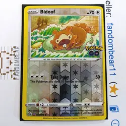Bidoof Ditto OC Miscut Reverse Holo Peel card 059/078 SWSH Pokemon Go 2022 LP - Image 1