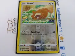 Bidoof Ditto OC Miscut Reverse Holo Peel card 059/078 SWSH Pokemon Go 2022 LP - Image 2