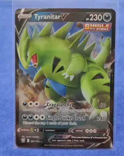 Pokemon TCG - Tyranitar V - Sword & Shield Battle Styles 097/163 Holo Ultra Rare - Image 1