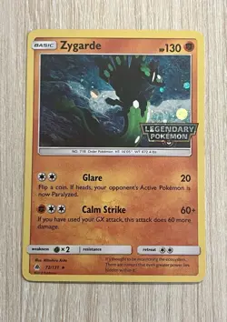 Zygarde 72/131 Stamped - Pokemon SM: Forbidden Light - Cosmos Holo - Image 1