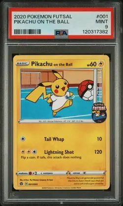 2020 Pokemon Futsal Pikachu On The Ball PSA 9 #001 - Image 1