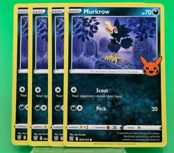 4x Murkrow 093/163 - Pokemon Trick or Trade Stamp - NM/M - Image 1