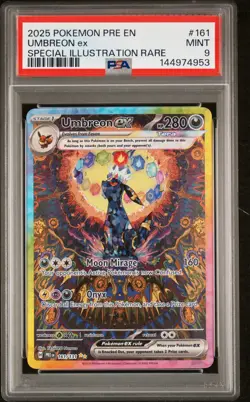 2025 POKEMON PRE EN-PRISMATIC EVOLUTIONS #161 UMBREON EX PSA 9 - Image 1