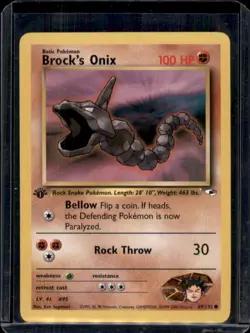 Brock's Onix Gym Heroes 69/132 Regular 1st Edition LP Pokemon WOTC - Image 1