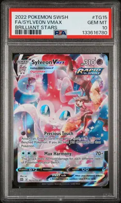 2022 POKEMON SWORD & SHIELD BRILLIANT STARS #TG15 FULL ART/SYLVEON VMAX PSA 10 - Image 1
