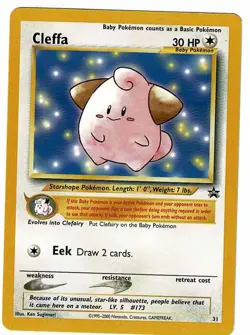 POKEMON BLACK STAR PROMO CLEFFA BLACK STAR PROMO #31 POKEMON TCG 2001 NM/M - Image 1
