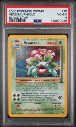 2000 POKEMON PROMO BLACK STAR #13 VENUSAUR-HOLO PSA 4 Excellent Condition - Image 1