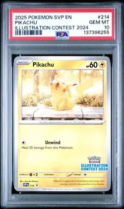 Pikachu #214 - Pokemon 2024 Illustration Contest Promo - PSA 10 - Image 1