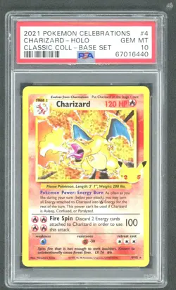 2021 Pokemon Celebrations Charizard Holo Classic Collection Base Set #4 PSA 10 - Image 1
