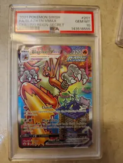 Pokemon Blaziken VMAX Alternate Art Secret Rare Full Art Holo 201/198 PSA 10 - Image 1