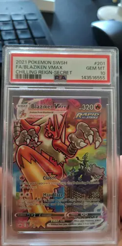 Pokemon Blaziken VMAX Alternate Art Secret Rare Full Art Holo 201/198 PSA 10 - Image 2