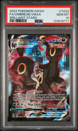 2022 POKEMON SWORD & SHIELD BRILLIANT STARS #TG23 FULL ART/UMBREON VMAX PSA 10 - Image 1