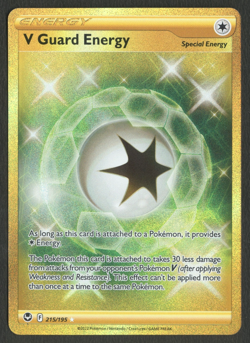 Pokemon TCG: V Guard Energy 215/195 Silver Tempest Gold Secret Rare - Image 1