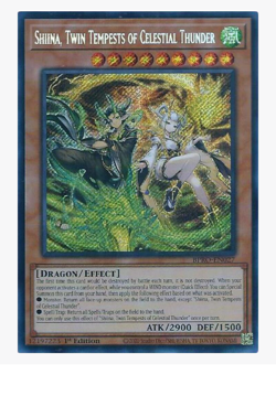 Shiina, Twin Tempests of Celestial Thunder - BPRO-EN027 - Secret Rare YuGiOh - Image 1