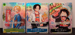 One Piece CCG Saikyo Jump Promo The Strongest Three Brothers Japanese Card Set - Image 1