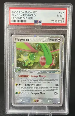 Pokemon TCG Flygon EX Legend Maker Holo Rare Card 87/92 PSA 9 - Image 1