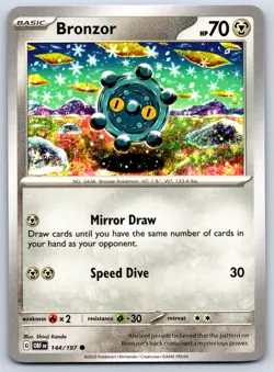 Bronzor - Obsidian Flames 144/197 Shinji Kanda Pokemon TCG Card NM - Image 1