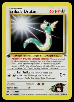 Pokemon Card - Erika's Dratini 1st Edition Gym Heroes 42/132 Uncommon - Image 1